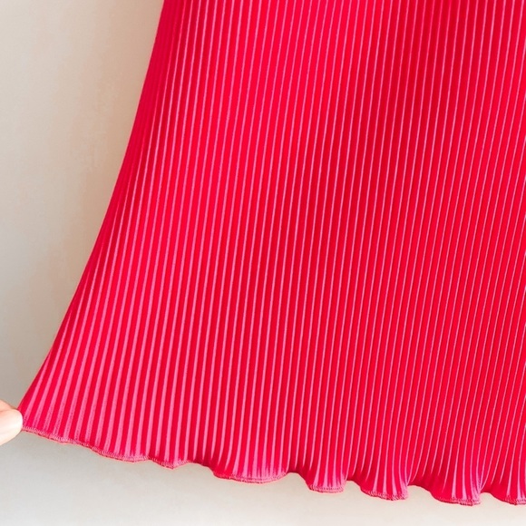 Zara Lettuce Hem Pleated Mini Dress - Picture 2 of 9